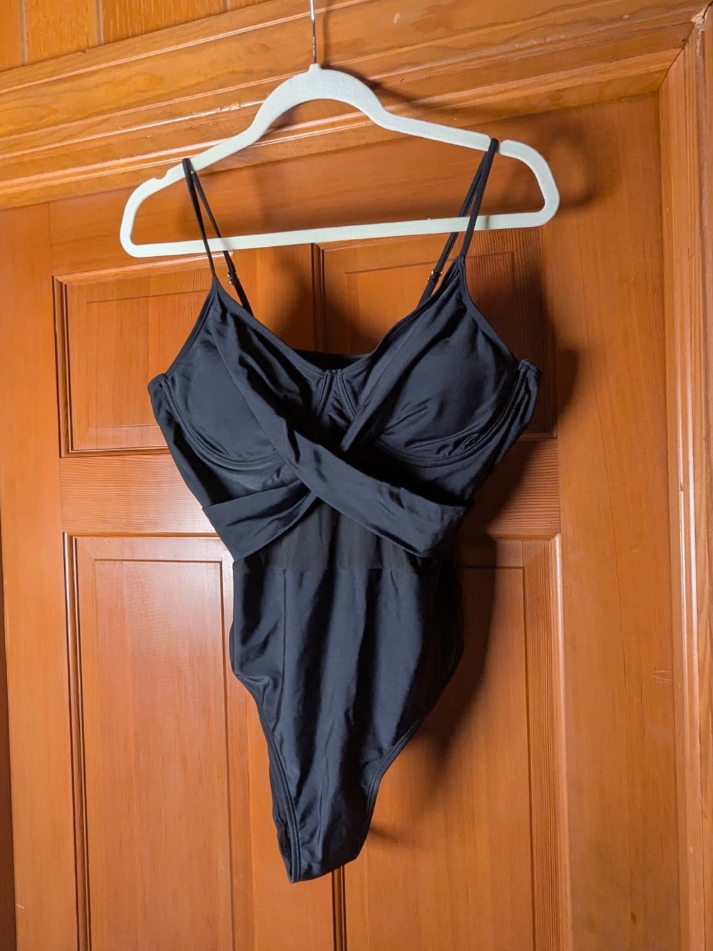 Black One-Piece Twist Front Swimsuit